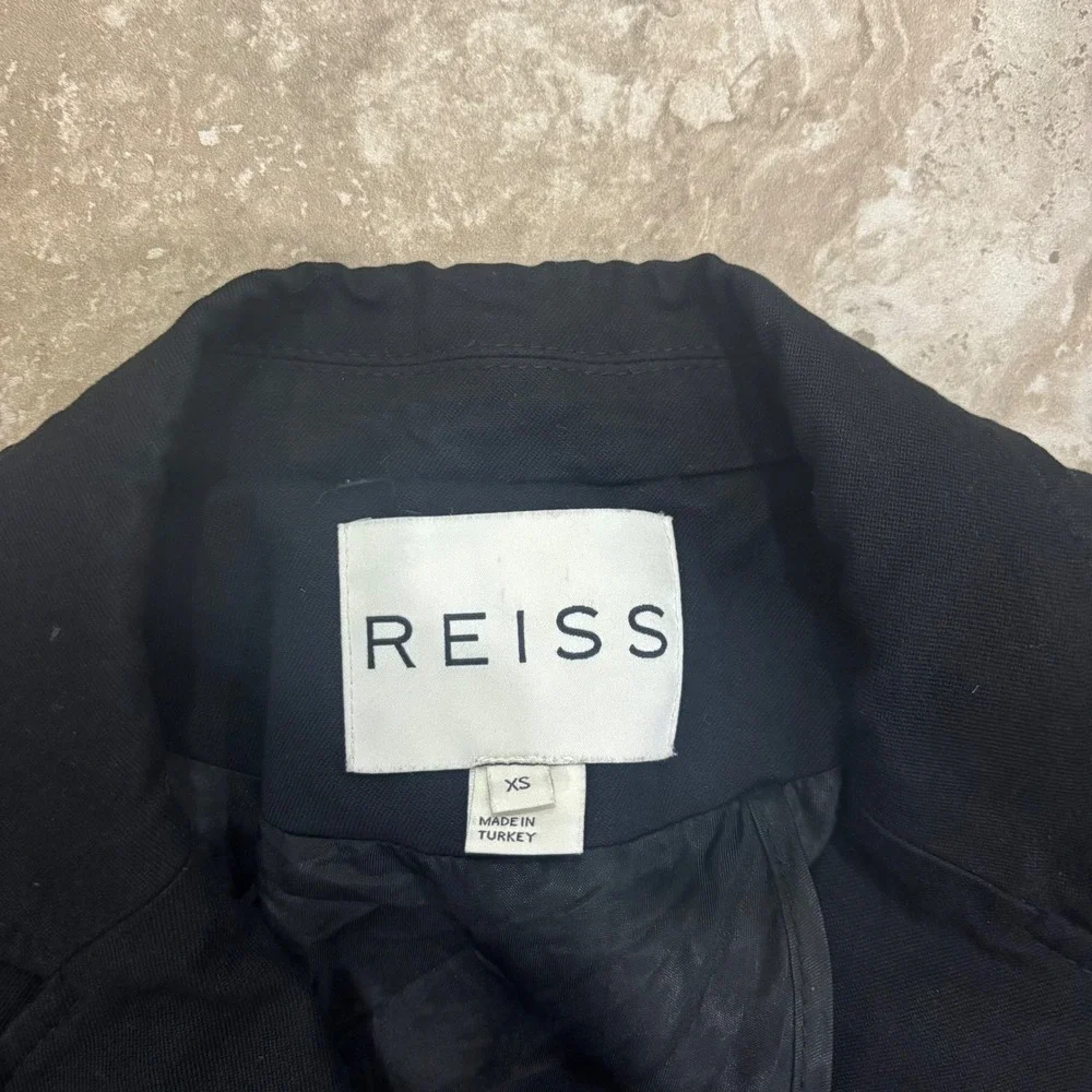 Reiss Womens Black Utility Blazer Jacket‎ Military Style Epaulettes Size XS